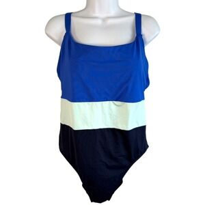 Athleta Womens Coastline One Piece Swimsuit Colorblock Sz L Swim Surf Paddle